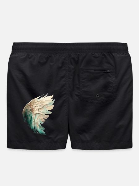 Elegant pastel bird wing - Swim Trunks - black