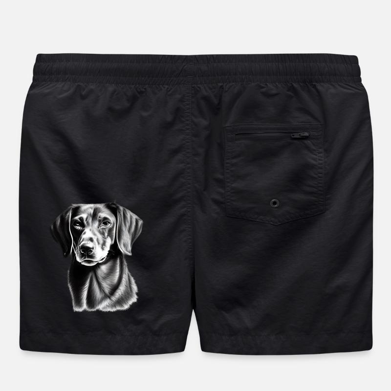 Cute dachshund - Swim Trunks - black