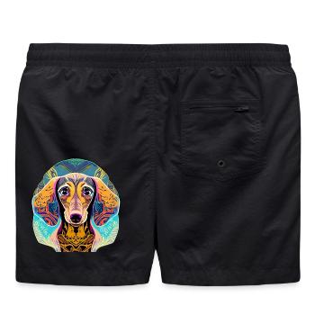 Dackel - Badeshorts - Schwarz - Hinten