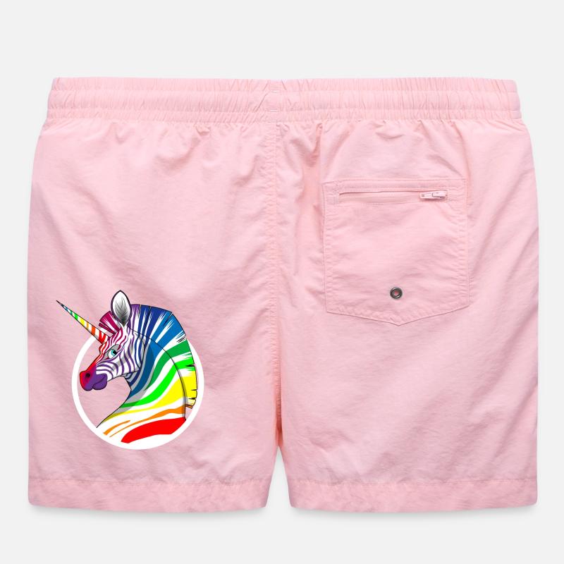Regenbogen Einhorn Zebra Badeshorts