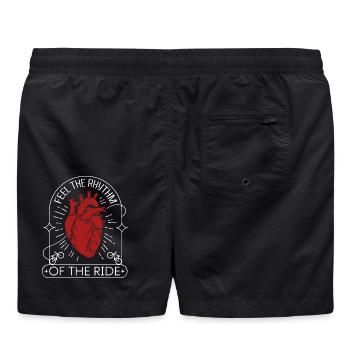 Feel the Rhythm – Fahrrad Herz Design - Badeshorts - Schwarz - Hinten