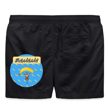 banana äffchen - Badeshorts - Schwarz - Hinten