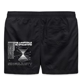 Singularität im Raumzeit-Loch - Badeshorts - Schwarz - Hinten - AI Model Male 185 light (185cm)