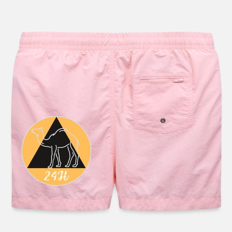 Geometisches Kamel auf schwarzem Hintergrund Badeshorts