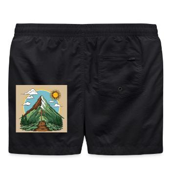 Bergspitzenkönig - Badeshorts - Schwarz - Hinten