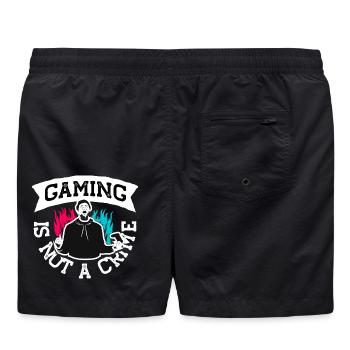Conception de t-shirt « Le jeu n'est pas un crime » - Short de bain - noir - Dos