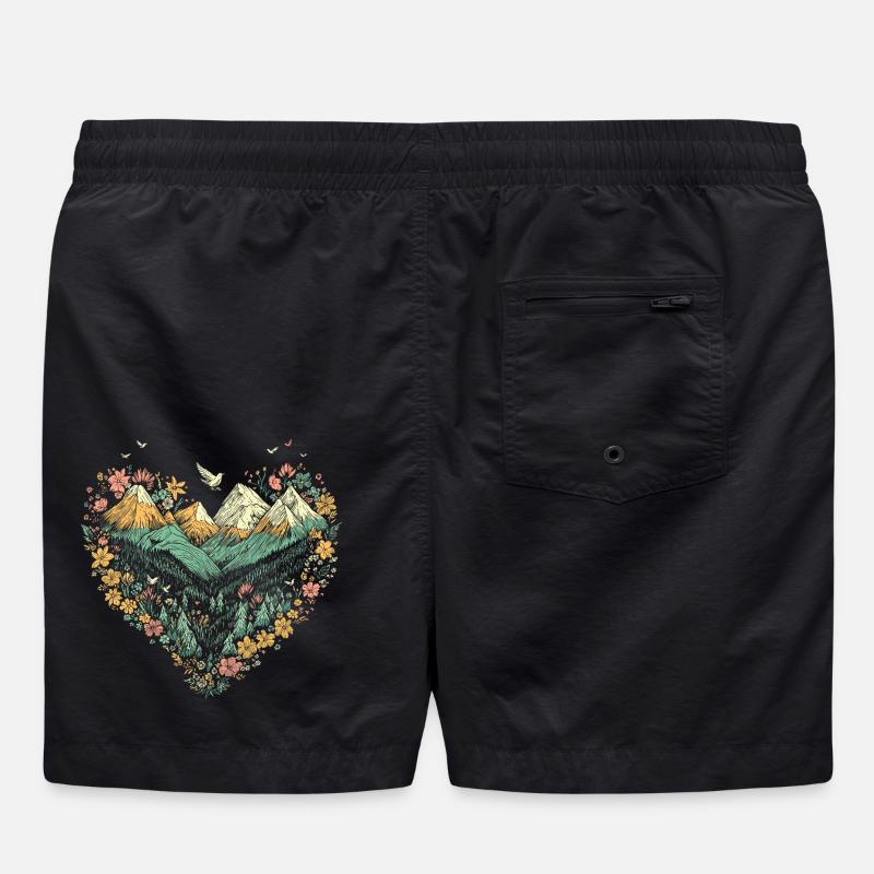 Cœur de camping - Short de bain - noir