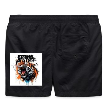 Pose du tigre éternel - Short de bain - noir - Dos - AI Model Male 185 light (185cm)