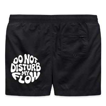 Störe meinen Fluss nicht weiß gebrannt - Badeshorts - Schwarz - Hinten - AI Model Male 185 light (185cm)