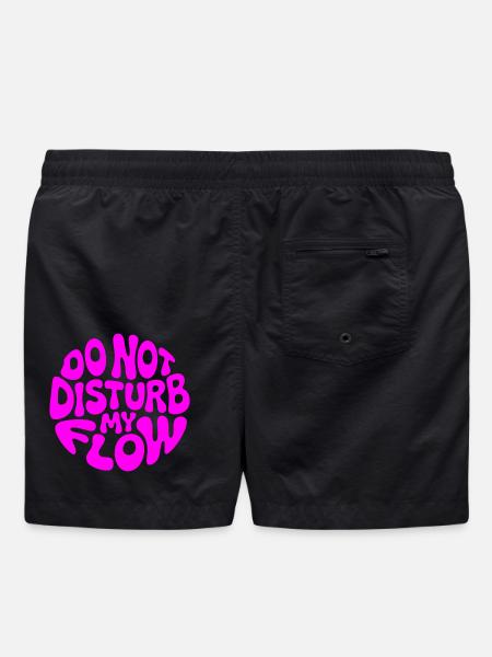 do not disturb my flow pink branded - Swim Trunks - black