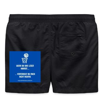 Lesen oder Verteidigen Spruch Hoopsrausch - Badeshorts - Schwarz - Hinten