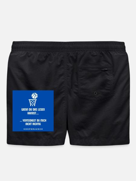 Lesen oder Verteidigen Spruch Hoopsrausch - Badeshorts - Schwarz