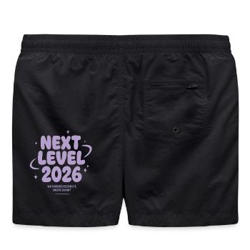 Next Level 2026 – Wir schreiben Geschichte - Badeshorts - Schwarz - Hinten - AI Model Male 185 light (185cm)