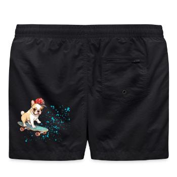 Bouledogue à roulettes avec casquette - Short de bain - noir - Dos