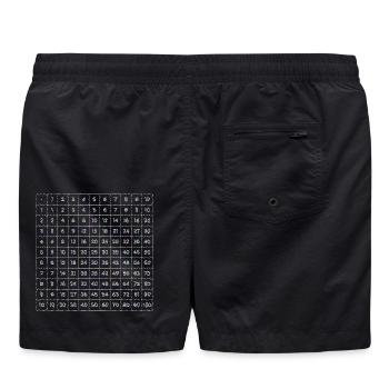 Tables de multiplication Nombres nets d’apprentissage scolaire de mathématiques - Short de bain - noir - Dos - AI Model Male 185 light (185cm)