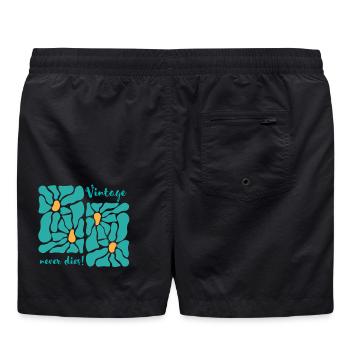 Vintage Never Dies Floral Design - Short de bain - noir - Dos - AI Model Male 185 light (185cm)