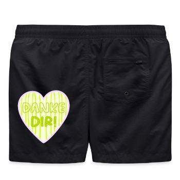 Danke Dir Herz - Badeshorts - Schwarz - Hinten