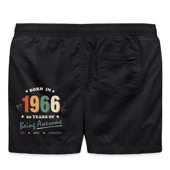 60. Geburtstag 1966 | Born in 1966 Retro Shirt - Badeshorts - Schwarz - Hinten