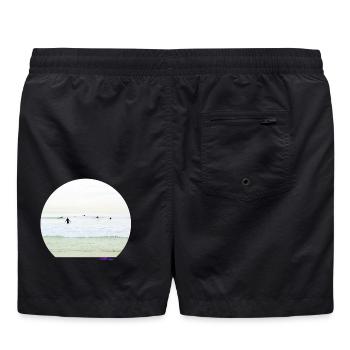 Surfer-Silhouette - Badeshorts - Schwarz - Hinten
