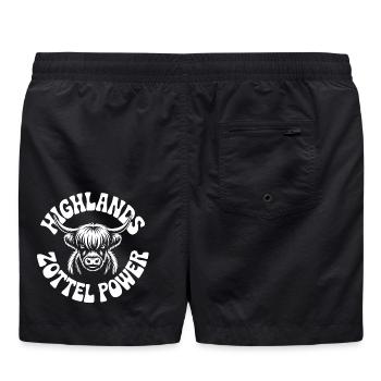 Hochland-Kuh Power Logo - Badeshorts - Schwarz - Hinten