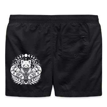 Himmlischer Roter Panda - Badeshorts - Schwarz - Hinten