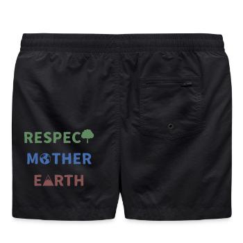 Respect Mother Earth - Badeshorts - Schwarz - Hinten