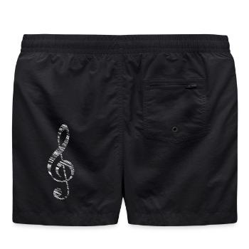 Clef musique symbole note signe - Short de bain - noir - Dos