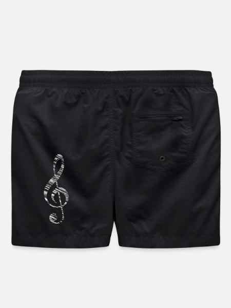 Clef music symbol note sign - Swim Trunks - black