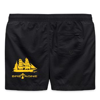 VOILIER BRETAGNE ROUGE ORANGE LOUIS RUNEMBERG - Short de bain - noir - Dos
