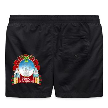 Frohe Weihnachten Gnome Trio Snowframe - Badeshorts - Schwarz - Hinten