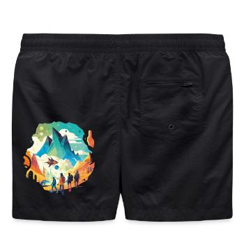 Reise zum Mittelpunkt der Erde - Badeshorts - Schwarz - Hinten