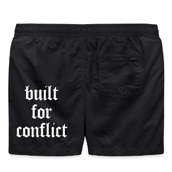 Built for Conflict - Bodybuilding & Gym - Badeshorts - Schwarz - Hinten