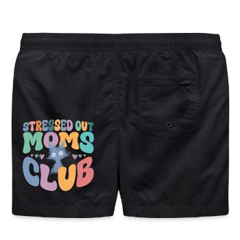 mom life graphic tee - Badeshorts - Schwarz - Hinten - AI Model Male 185 light (185cm)