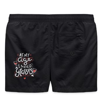 Wein Weinglas Geschenk - Badeshorts - Schwarz - Hinten