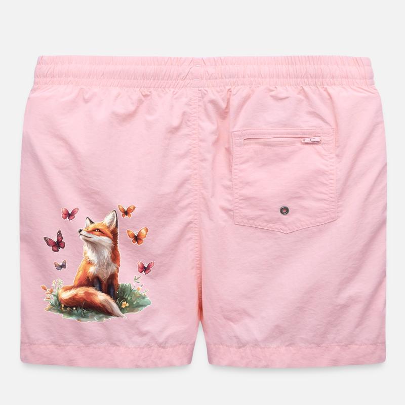 Fuchs mit Schmetterlingen Badeshorts
