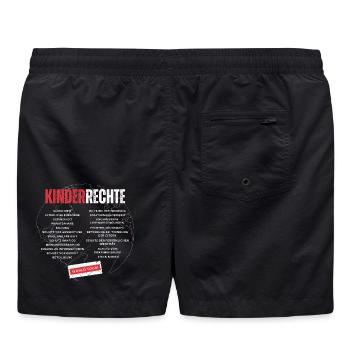Kinderrechte World Tour – Bandshirt-Stil (Rot) - Badeshorts - Schwarz - Hinten