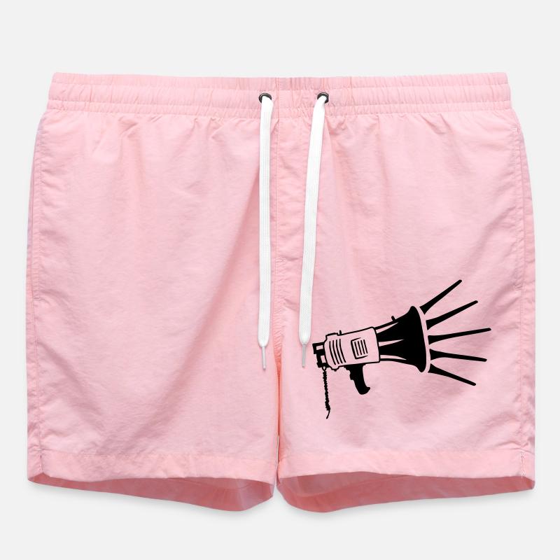 Speaker Propaganda Megaphone Symbol - Swim Trunks - pink