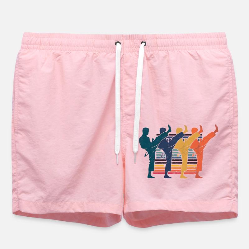 Karaté - cadeau rétro de combattant - Short de bain - rose