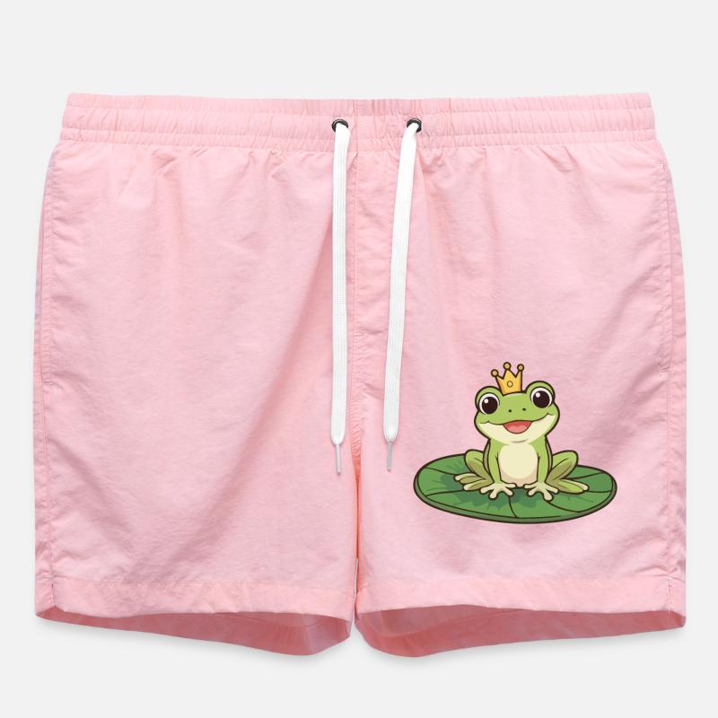 Froschkönig auf einer Seerose - Badeshorts - Pink