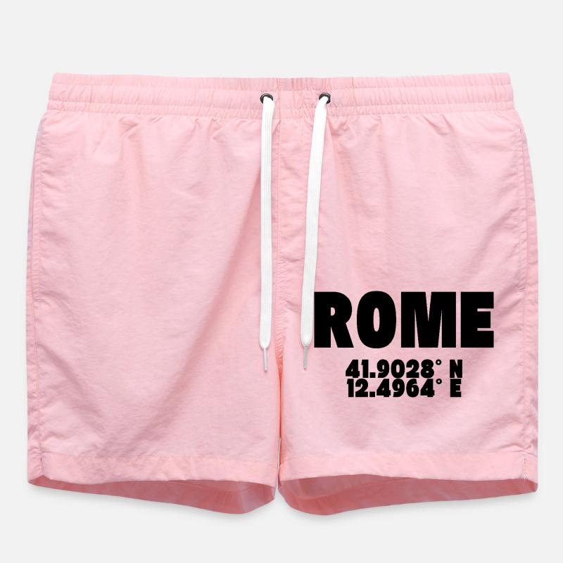 Rome - Design avec coordonnées - Short de bain - rose