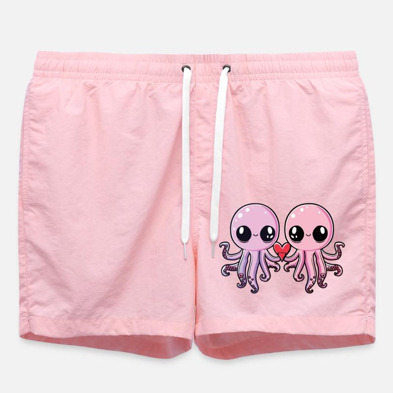 Pieuvre amoureuse Saint-Valentin - Short de bain - rose