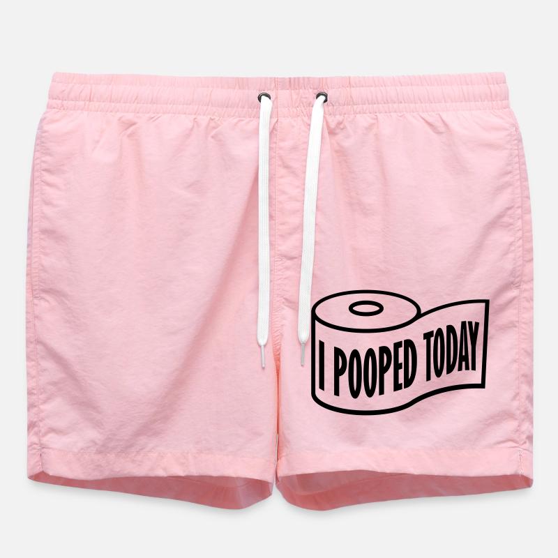 I pooped today quote - Swim Trunks - pink