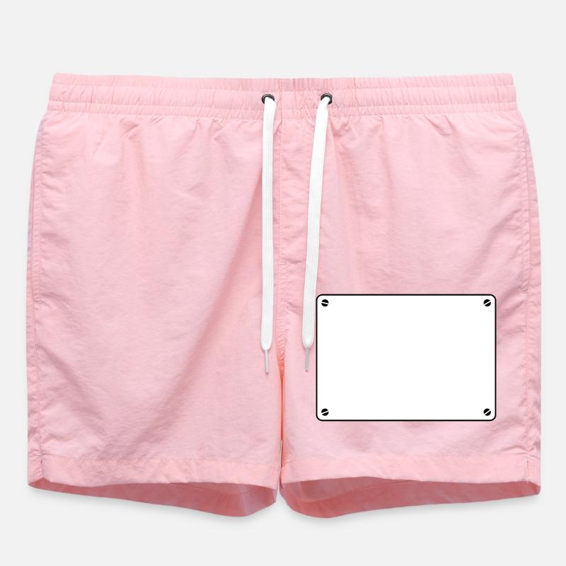 Plaque bouclier blanc - Short de bain - rose