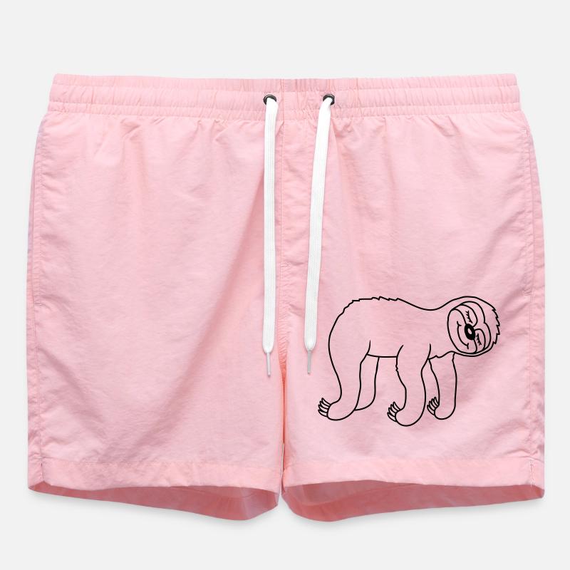 Paresseux fatigué couché pendu - Short de bain - rose