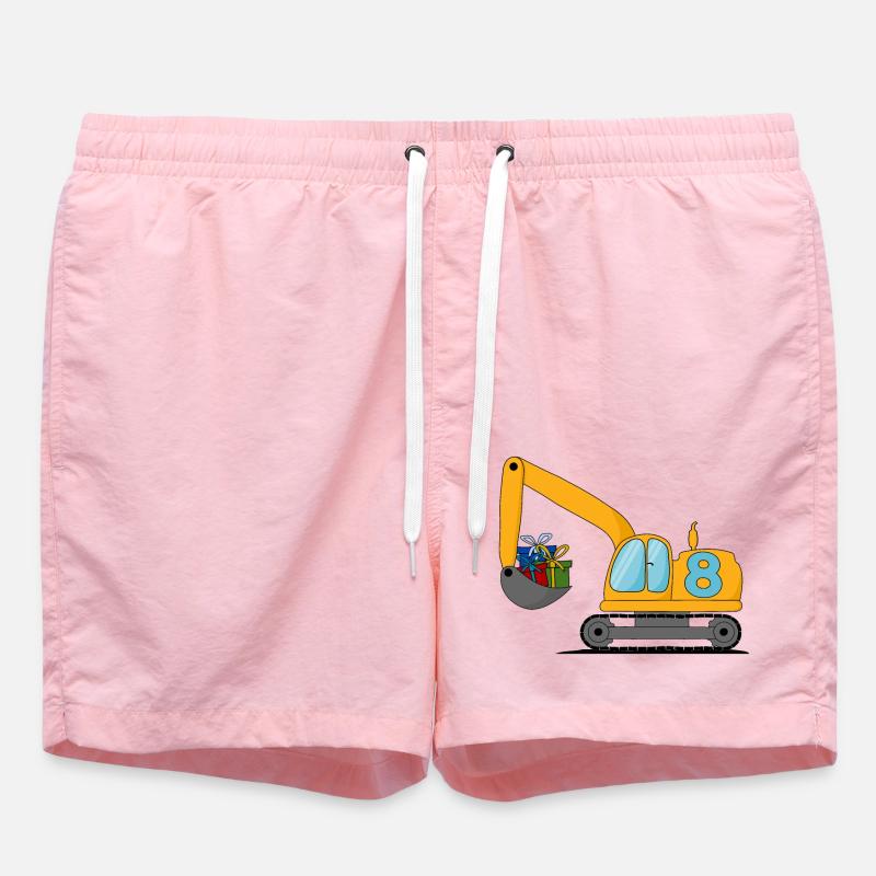 Bagger Kinder 8. Geburtstag - Badeshorts - Pink