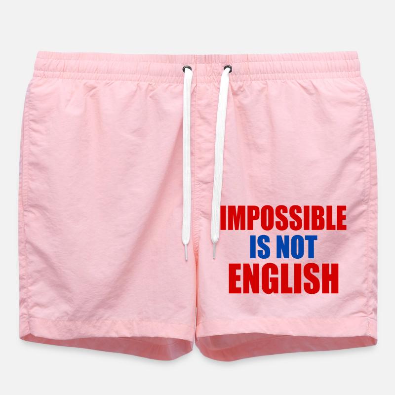 impossible is not english - angleterre - Short de bain - rose