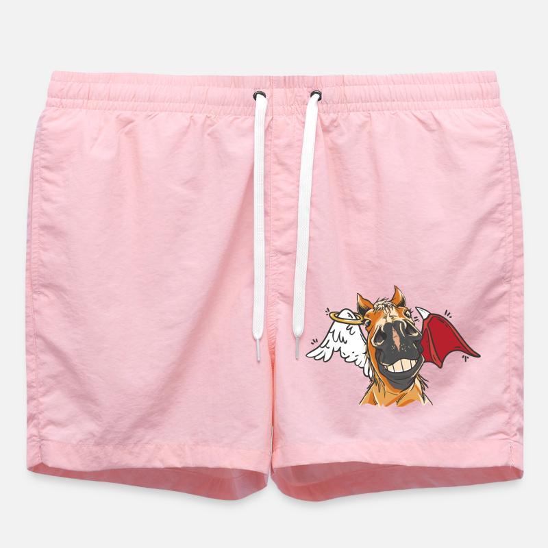 Tête de cheval cheval Chevaux Ange Diable Cheval - Short de bain - rose