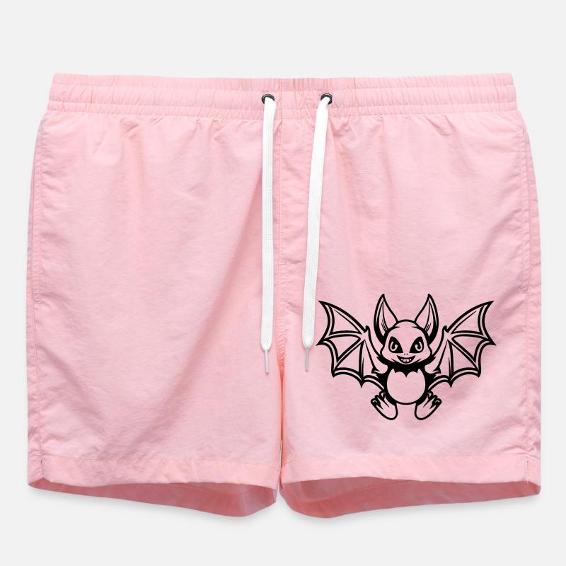 Bat Comic - Swim Trunks - pink
