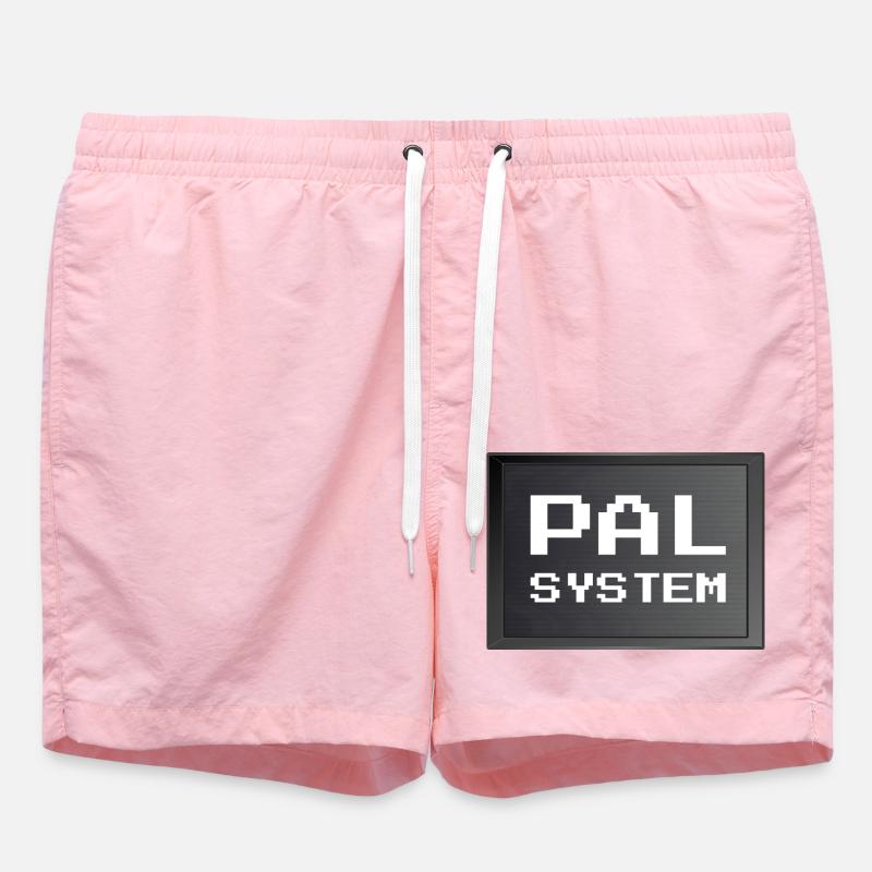 Retrogaming - PAL system - Swim Trunks - pink