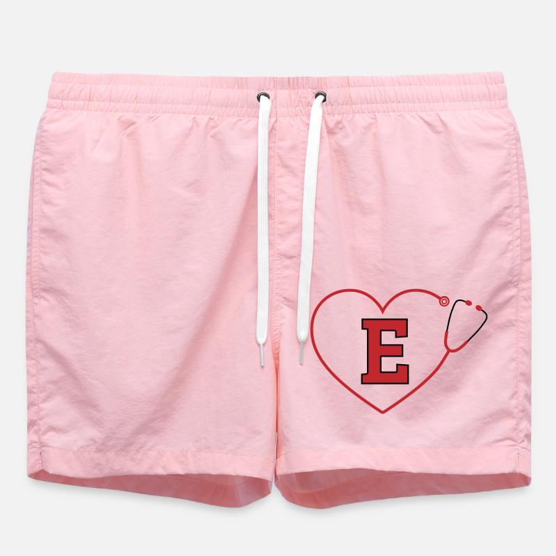 Letter e stethoscope - Swim Trunks - pink